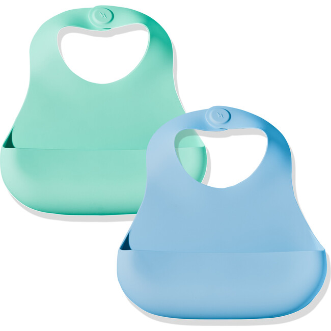 Magnetic Silicone Bib 2-Pack, Blueberry Burst & Kiwi Bliss