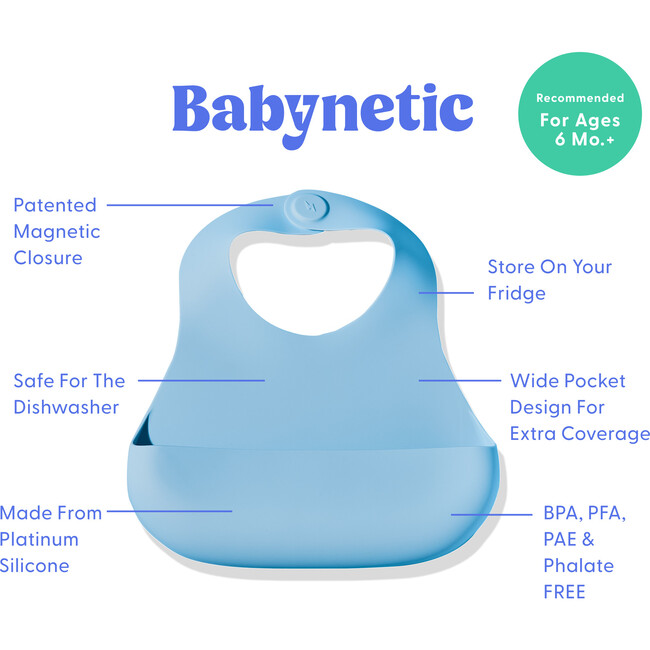 Magnetic Silicone Bib 2-Pack, Blueberry Burst & Kiwi Bliss - Bibs - 3