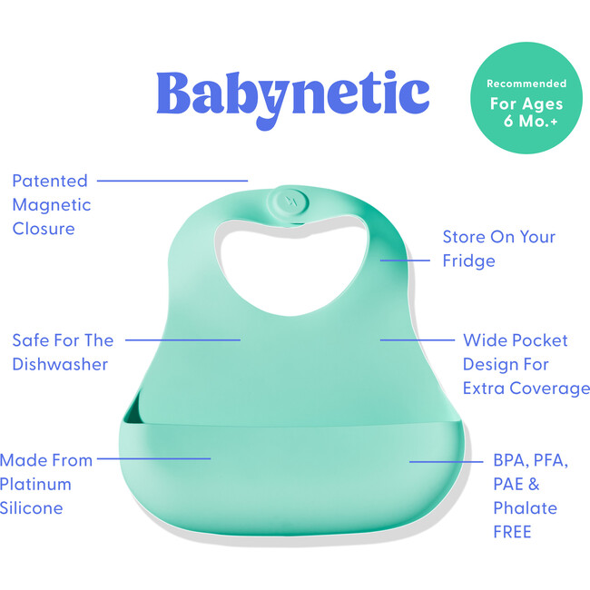 Magnetic Silicone Bib 2-Pack, Banana Split & Kiwi Bliss - Bibs - 3