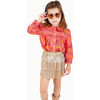 Ruffle Skirt, Gold Metallic - Skirts - 2