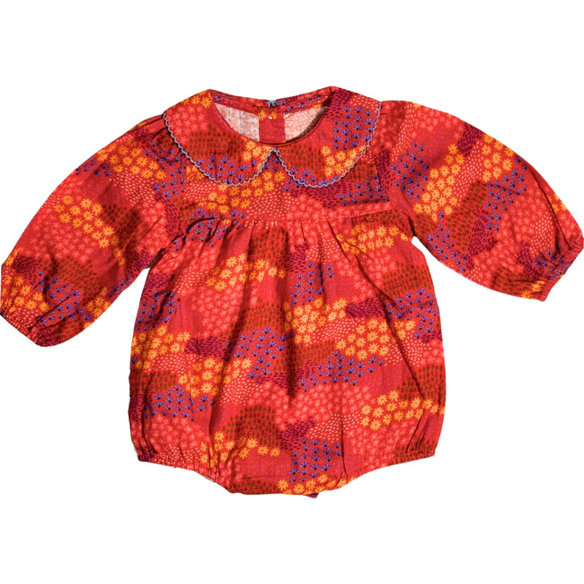 Baby Bubble, Red Floral - Rompers - 3