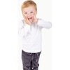 Boys' Long Sleeve Henley, White - Shirts - 2