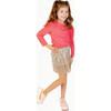 Long Sleeve Puff Sleeve Tee, Red & White Heart Stripe - Blouses - 2