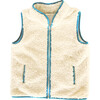 Boys' Sherpa Vest, Blue Dino - Vests - 1 - thumbnail