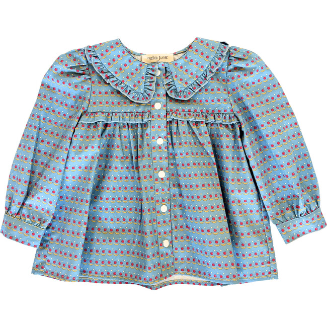 Ruffle Trim Blouse, Apples & Bananas