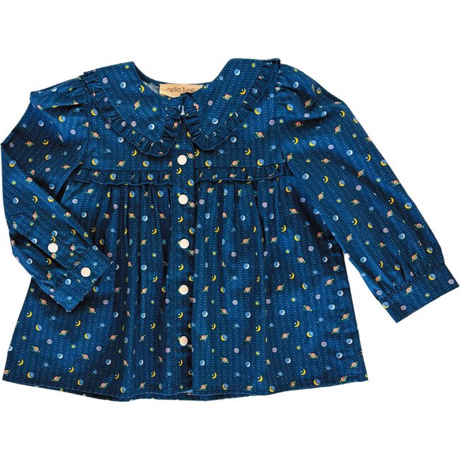 Ruffle Trim Blouse, Space