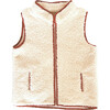 Boys' Sherpa Vest, Red Dino - Vests - 1 - thumbnail
