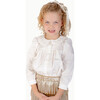 Ruffle Trim Blouse, White - Blouses - 2