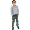 Boys' Long Sleeve Henley, Heather Gray - Shirts - 2