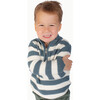 Boys' Half Zip Sweater, Blue Stripe - Sweaters - 2