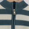 Boys' Half Zip Sweater, Blue Stripe - Sweaters - 3