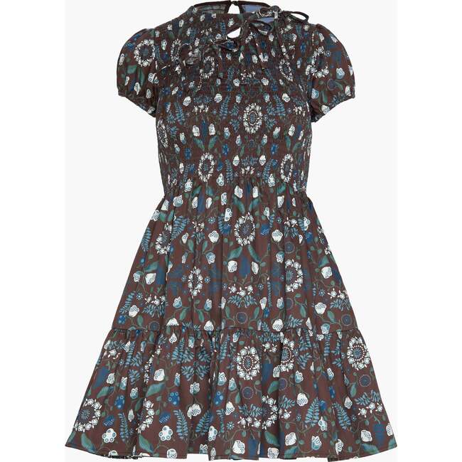 The Gia Mini Nap Dress, Chocolate Swedish Floral - Dresses - 1