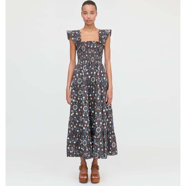 The Ellie Maxi Nap Dress, Chocolate Swedish Floral - Dresses - 2