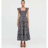 The Ellie Maxi Nap Dress, Chocolate Swedish Floral - Dresses - 2