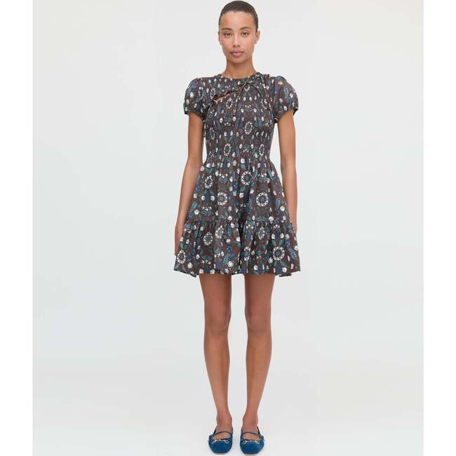 The Gia Mini Nap Dress, Chocolate Swedish Floral - Dresses - 2