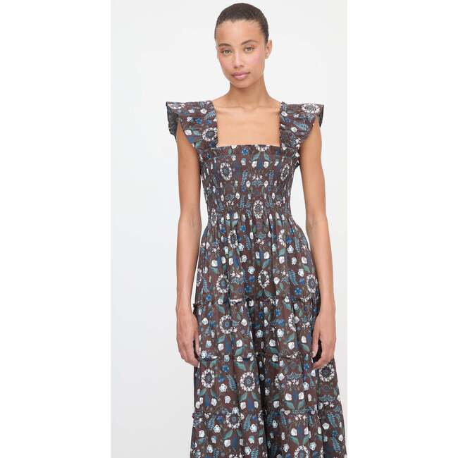 The Ellie Maxi Nap Dress, Chocolate Swedish Floral - Dresses - 3