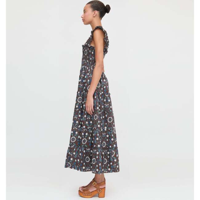 The Ellie Maxi Nap Dress, Chocolate Swedish Floral - Dresses - 4