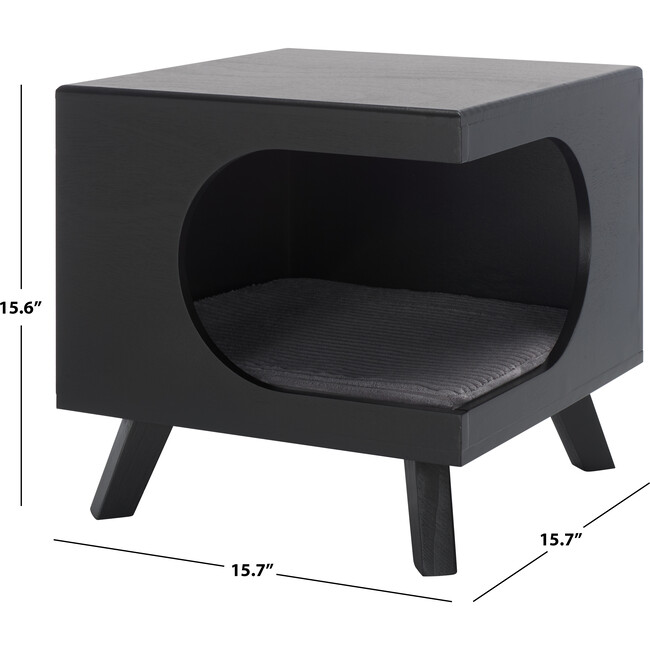 Bean Square Pet Bed, Black - Pet Beds - 3