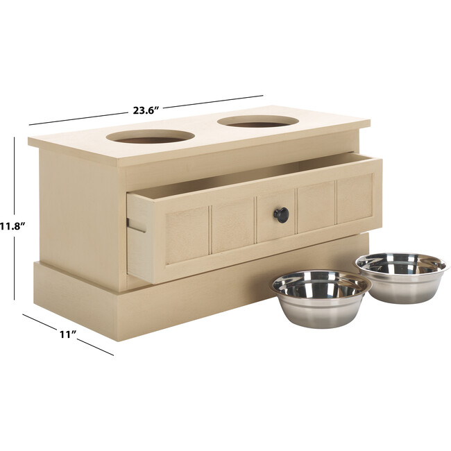 Boomer Pet Feeder W/ Drawer, Unfinished - Pet Bowls & Feeders - 3