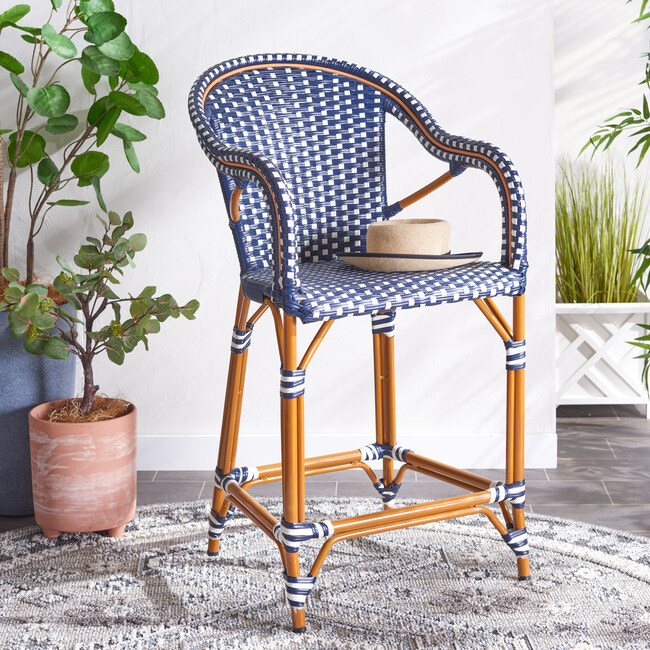 California Counter Stool W Arm, Navy - Accent Seating - 2