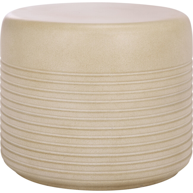 Astrid Low Wide Side Table, Beige