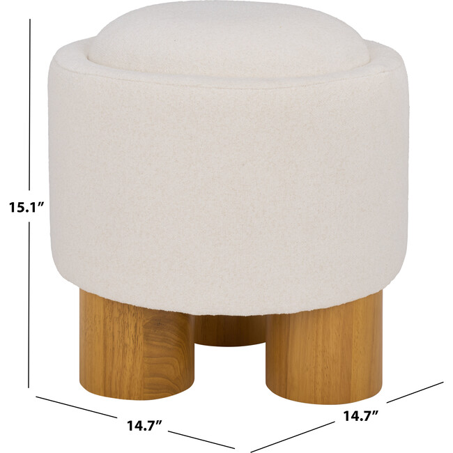 Posner Ottoman, Off White - Ottomans - 4