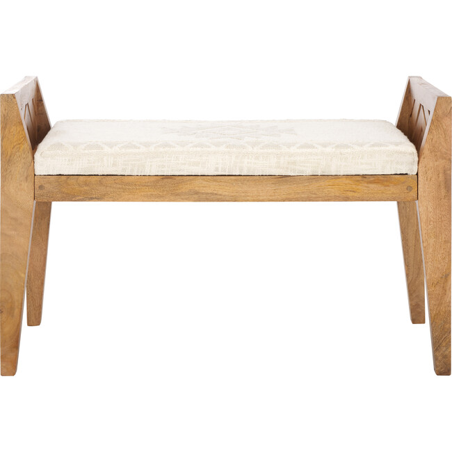 Hamburg Wood Bench, Beige