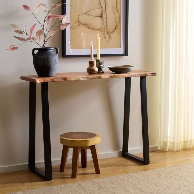 Adella Wood Console Table, Beige - Accent Tables - 2