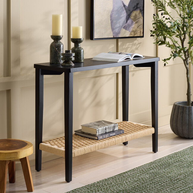 Chasu 1 Shelf Console Table, Black - Accent Tables - 2