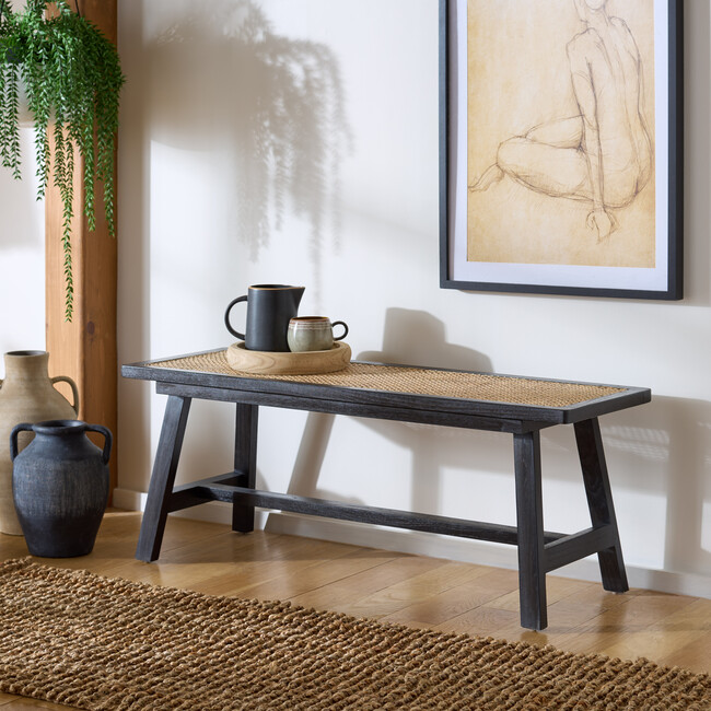 Henrik Cane Bench, Black - Accent Seating - 2