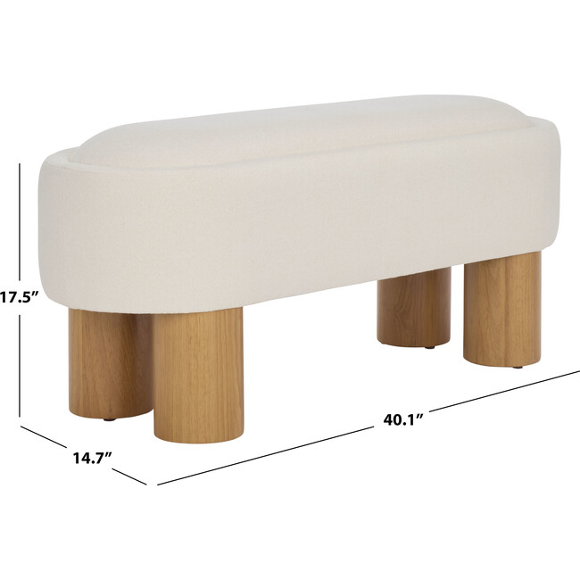 Posner Bench, Off White - Accent Seating - 4