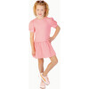 Puff Sleeve Tennis Dress, Pink & Red Heart Stripe - Dresses - 2