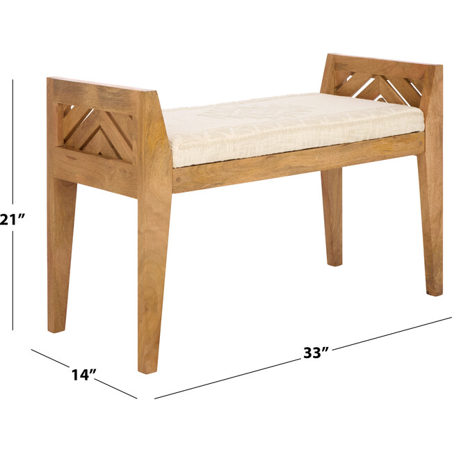 Hamburg Wood Bench, Beige - Accent Seating - 4