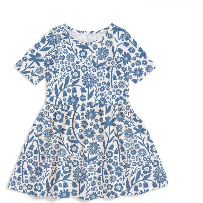 Alberta Dress Dutch, Floral Delft Blue