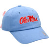 Officially Licensed Ole Miss Bow Baseball Hat, Powder Blue - Hats - 1 - thumbnail