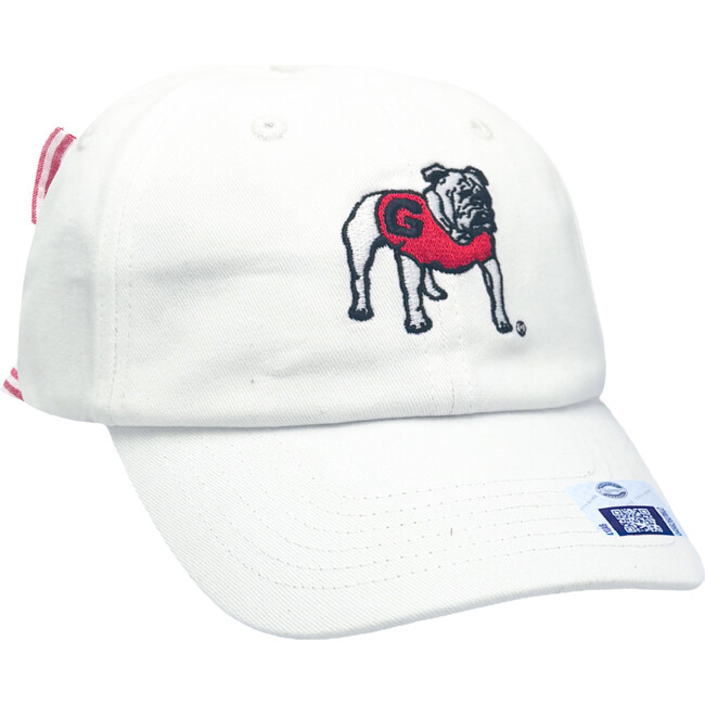 Officially Licensed Georgia Bulldogs UGA Bow Baseball Hat, White