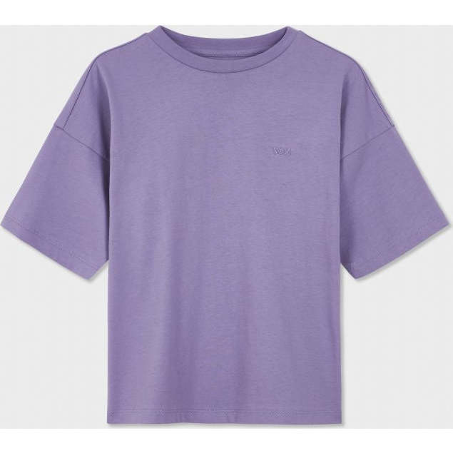 Relaxed Organic Cotton T-Shirt With SOW Embroidery, Purple Embroidery
