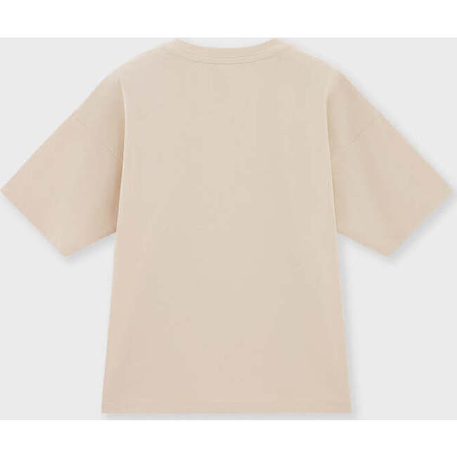 Relaxed Organic Cotton T-Shirt With SOW Embroidery, Stone
