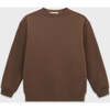 Relaxed Organic Cotton Fleece Sweatshirt, Sepia - Sweatshirts - 1 - thumbnail