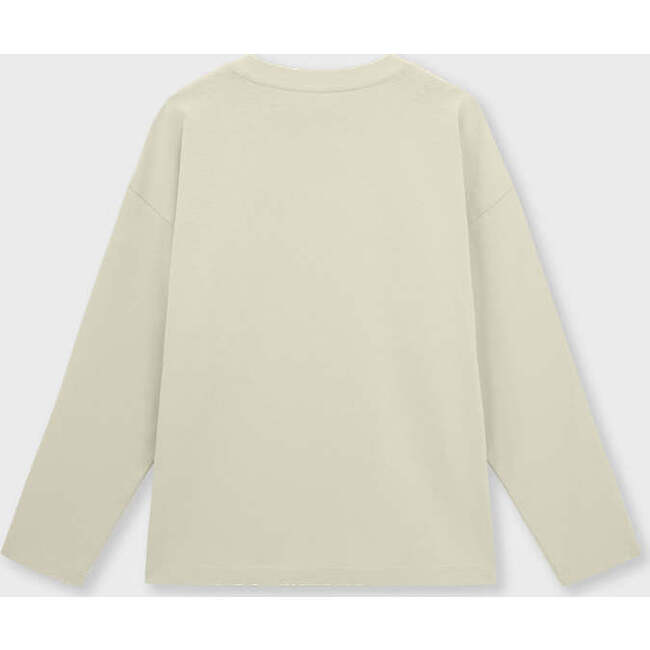 Relaxed Organic Cotton Long Sleeve T-Shirt, Stone - T-Shirts - 3