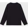 Relaxed Organic Cotton Long Sleeve T-Shirt, Black - T-Shirts - 2