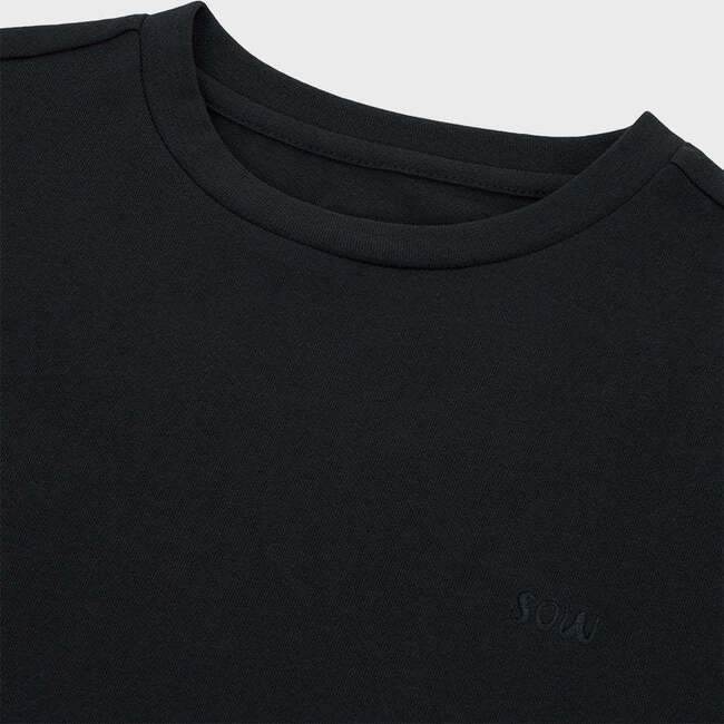 Relaxed Organic Cotton T-Shirt With SOW Embroidery, Stone - T-Shirts - 6