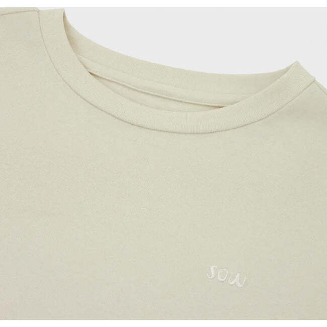 Relaxed Organic Cotton Long Sleeve T-Shirt, Stone - T-Shirts - 4