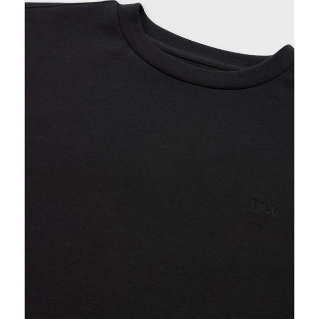 Relaxed Organic Cotton Long Sleeve T-Shirt, Black - T-Shirts - 4