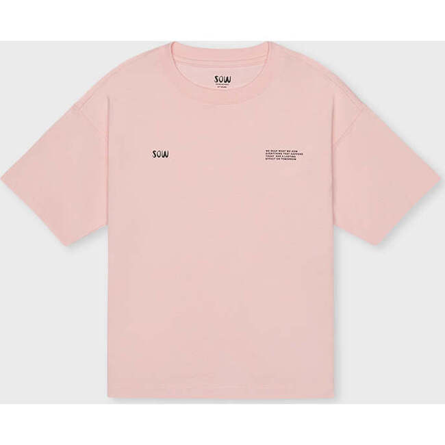 Relaxed Cotton T-Shirt With Print, Rose