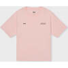 Relaxed Cotton T-Shirt With Print, Rose - T-Shirts - 1 - thumbnail