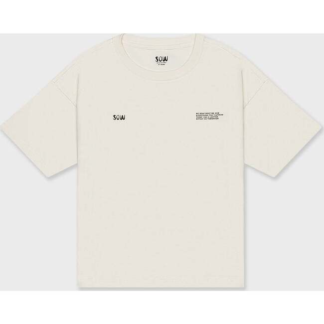 Relaxed Cotton T-Shirt With Print, Off White