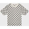 Relaxed Cotton T-Shirt With Checker Print - T-Shirts - 1 - thumbnail