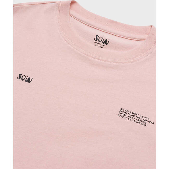 Relaxed Cotton T-Shirt With Print, Rose - T-Shirts - 2