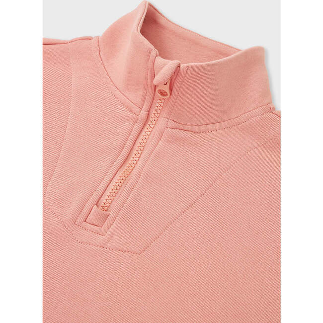 Relaxed Cotton Zip Collar Sweatshirt, Heavenly Pink - Sweatshirts - 5